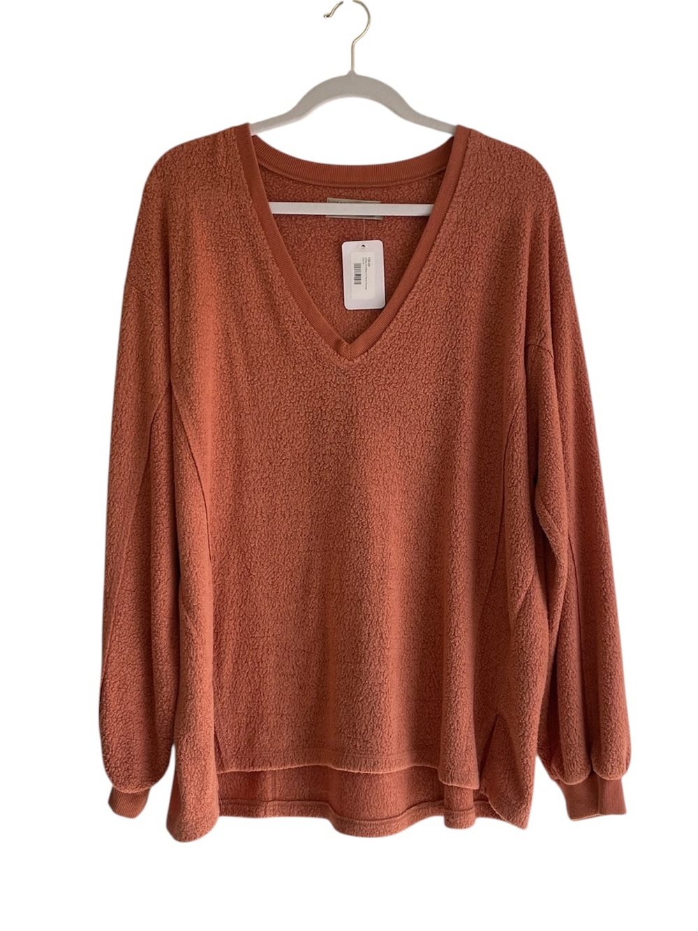 Urban Outfitters Cozy V-Neck Pullover Sweater - Rust